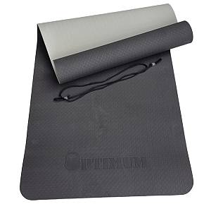 TPE YOGA MAT 183x61x0,6cm (ΜΑΥΡΟ/ΓΚΡΙ)