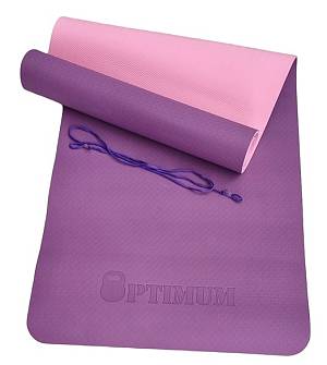 TPE YOGA MAT 183x61x0,6cm (ΜΟΒ/ΡΟΖ)