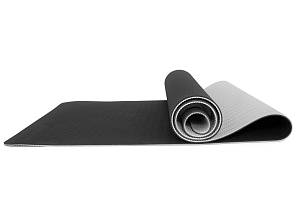 TPE YOGA MAT 183x61x0,6cm (ΜΑΥΡΟ/ΓΚΡΙ)