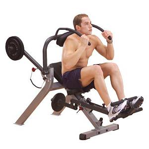 Body-Solid Semi-Recumbent Ab Bench-Black