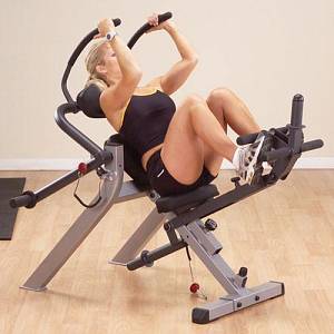 Body-Solid Semi-Recumbent Ab Bench-Black