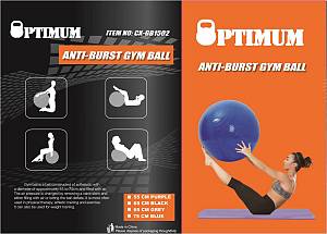GYM BALL 55CM (GREY) ANTI-BURST 900G OPTIMUM