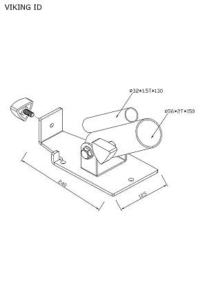 Viking C-129 Trunk Βlaster Base Βάση Μπάρας για Κωπηλατική