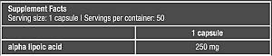 Alpha Lipoic Acid 250mg 50caps (BIOTECH USA)