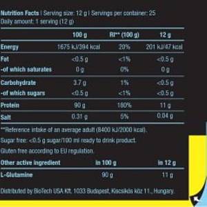Glutamine Zero 300gr Peach Ice Tea (BIOTECH USA)