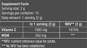 MSM + Vitamin C 150gr (BIOTECH USA)