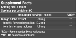 Ginkgo Biloba 90 tabs (BIOTECH USA)