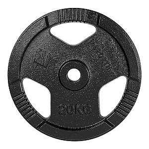 Cast Iron Weight Plate 20kg(30mm)Black inSPORTline