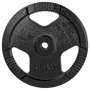 Cast Iron Weight Plate 25kg(30mm)Black inSPORTline