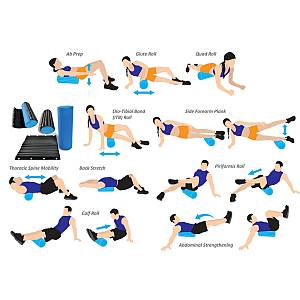 FOAM ROLLER 45CM ΜΑΥΡΟ OPTIMUM