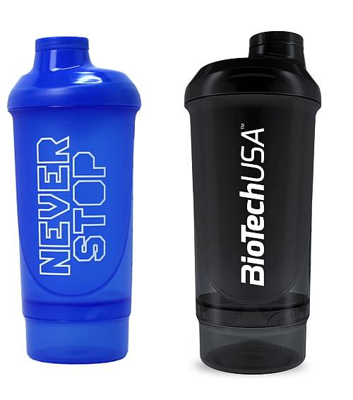SHAKER NEVER STOP  ΜΠΛΕ 500ml (+150ML)