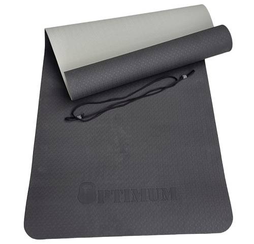 TPE YOGA MAT 183x61x0,6cm (ΜΑΥΡΟ/ΓΚΡΙ)