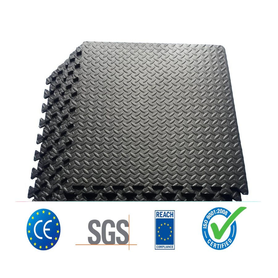 VIKING Δάπεδο προστασίας Puzzle 12mm Μαύρο (4 Τεμάχια)