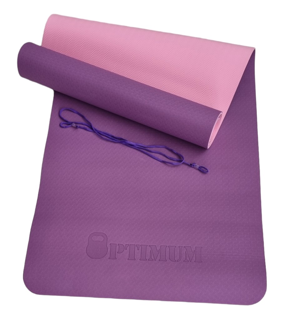 TPE YOGA MAT 183x61x0,6cm (ΜΟΒ/ΡΟΖ)