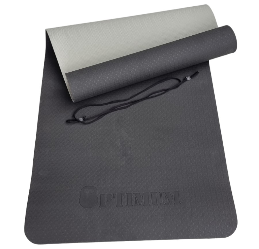 TPE YOGA MAT 183x61x0,6cm (ΜΑΥΡΟ/ΓΚΡΙ)