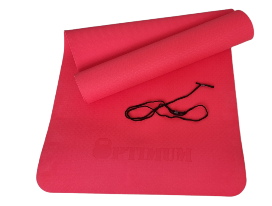 TPE YOGA MAT (ΚΌΚΚΙΝΟ) 183X61X0,6CM OPTIMUM