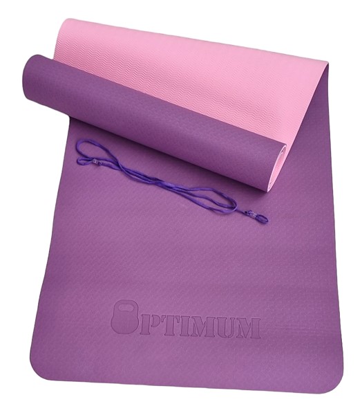 TPE YOGA MAT 183x61x0,6cm (ΜΟΒ/ΡΟΖ)