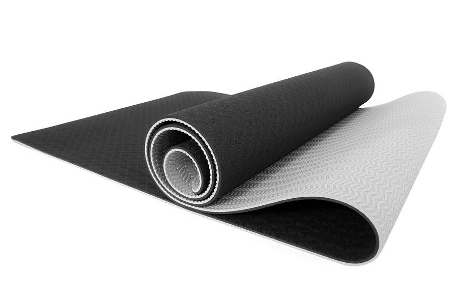 TPE YOGA MAT 183x61x0,6cm (ΜΑΥΡΟ/ΓΚΡΙ)