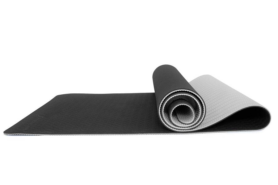 TPE YOGA MAT 183x61x0,6cm (ΜΑΥΡΟ/ΓΚΡΙ)