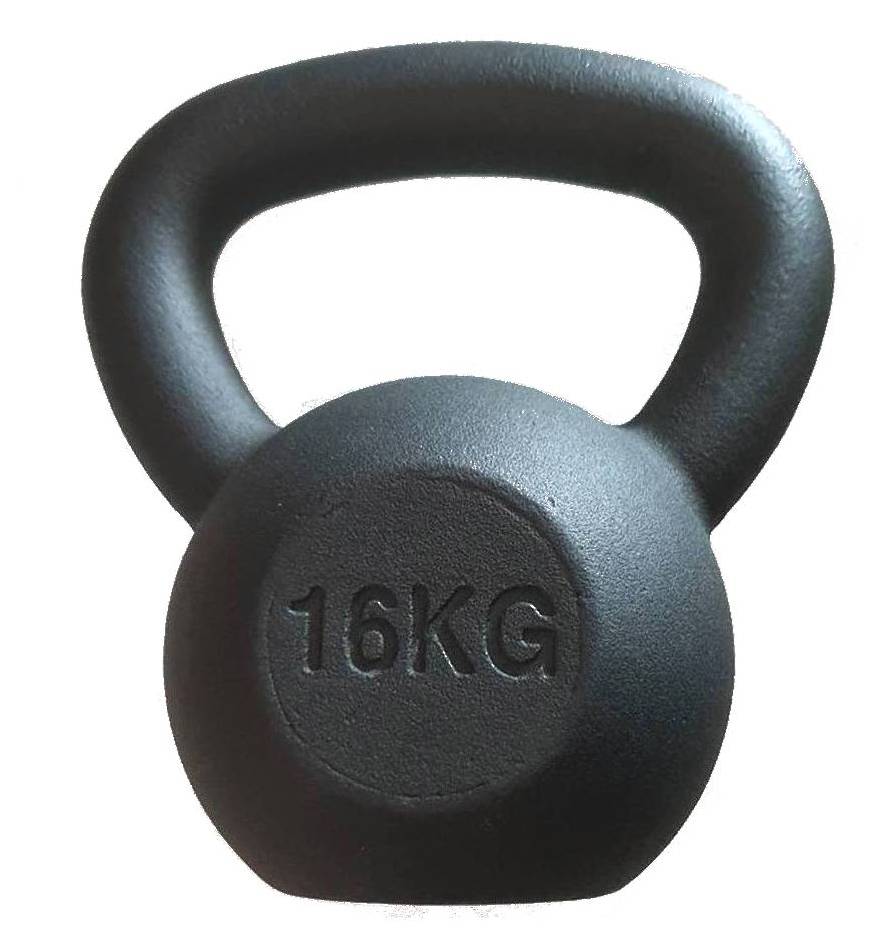 KETTLEBELL 16KG BLACK MAT OPTIMUM