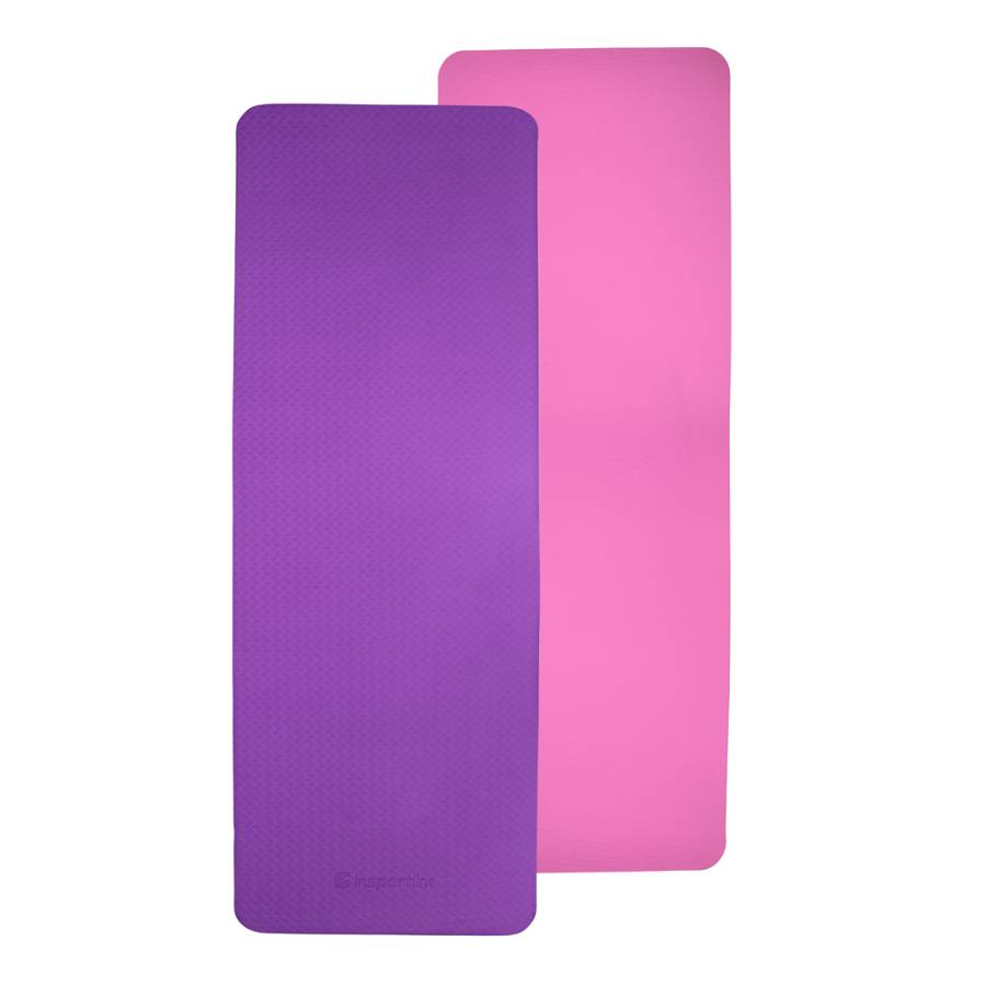 TPE YOGA MAT 173x61x0,6cm (ΜΟΒ/ΡΟΖ) inSPORTline Doble