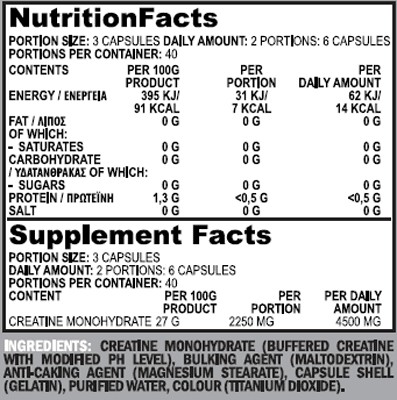 Cre Alkaline 120 caps (TRUE NUTRITION)