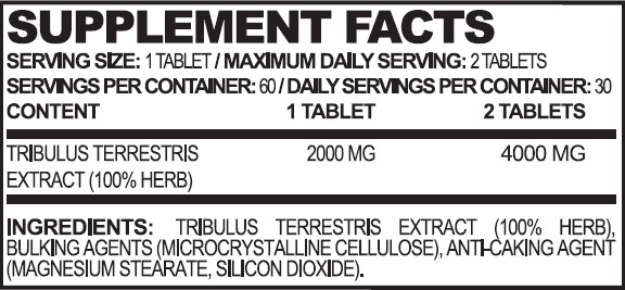 Tribulus 2000mg 60tabs (TRUE NUTRITION)