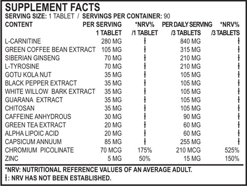 Fat Burner Xtreme 90tabs (TRUE NUTRITION)