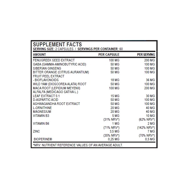 Natural Testo Booster 120caps (TRUE NUTRITION)