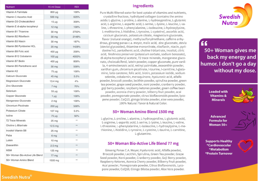 Woman 50+ Multivitamin 500ml (SWEDISH NUTRA)