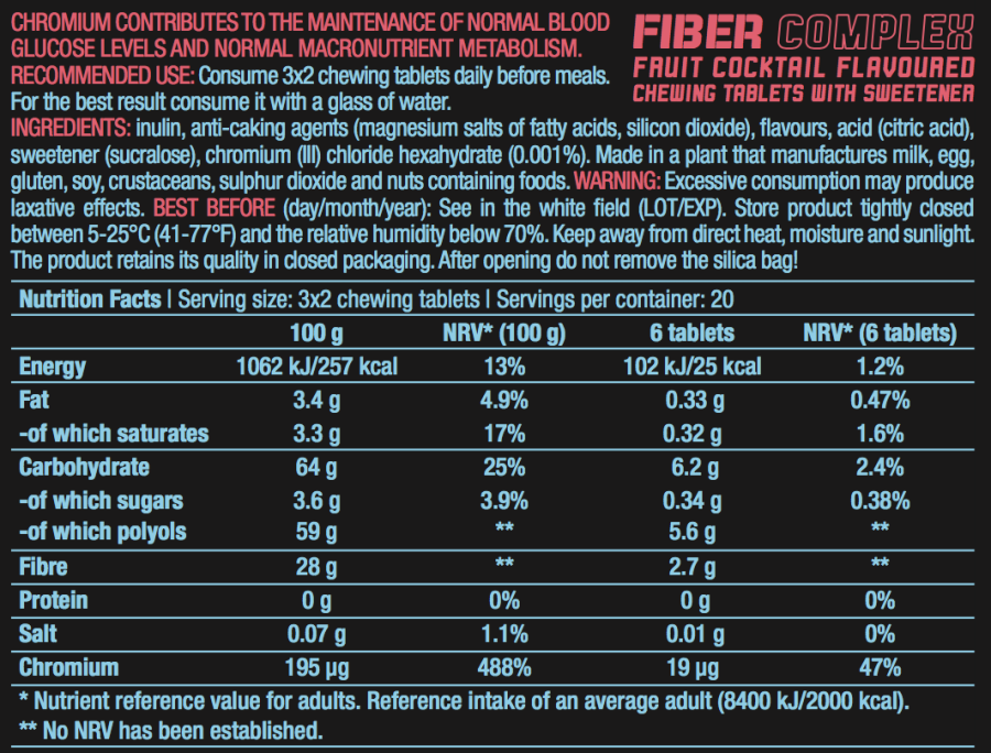 Fiber Complex 120chewtabs (BIOTECH USA)