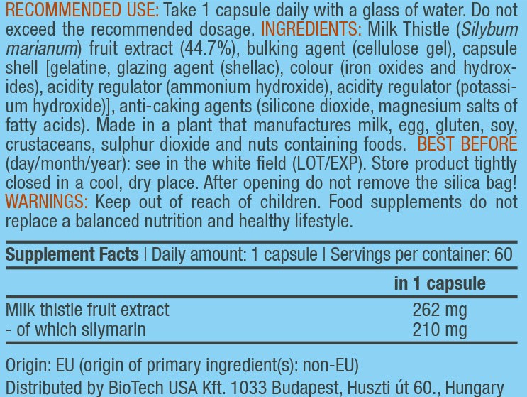 Milk Thistle 60caps (BIOTECH USA)