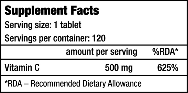 Vitamin C 500 120 Chewing Tabs (BIOTECH USA)