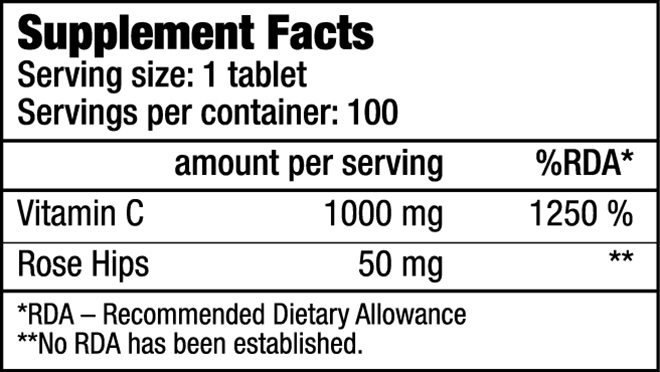 Vitamin C 1000 100tabs (BIOTECH USA)