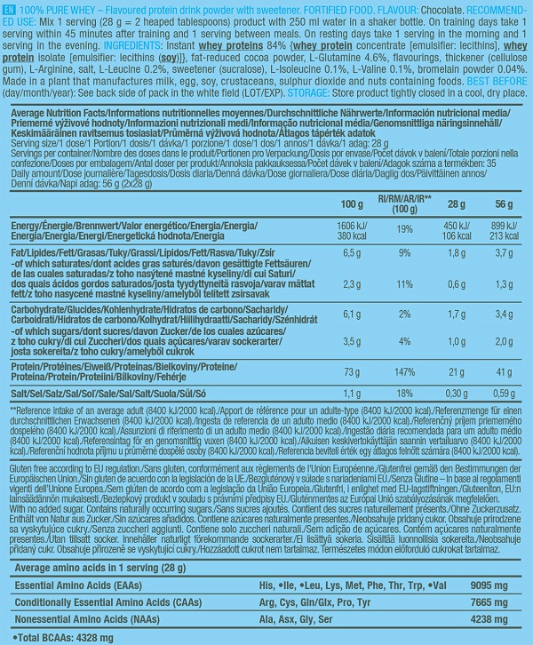 100% Pure Whey 2270gr Hazelnut